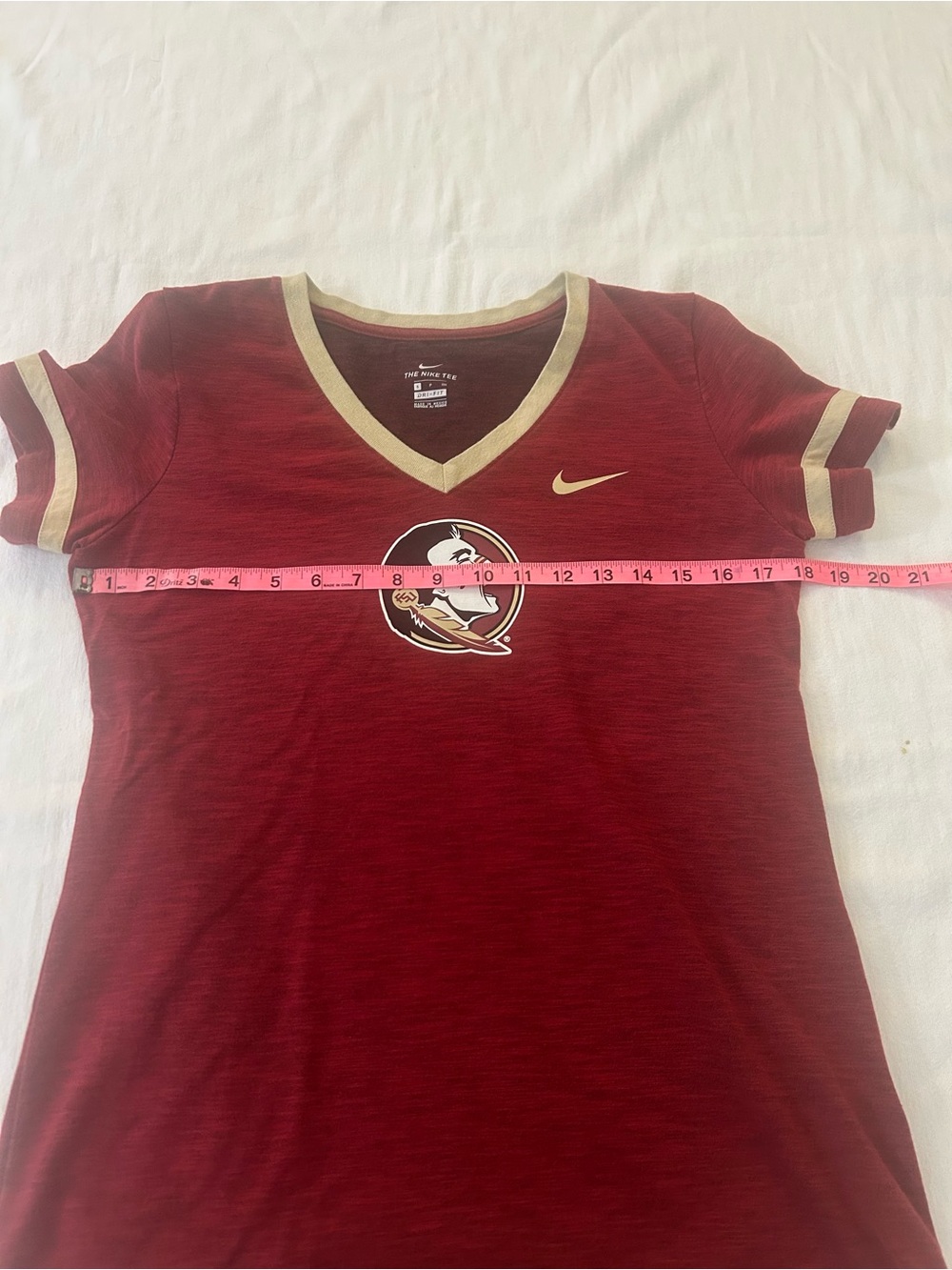 Nike Dri-FIT Florida State Seminoles FSU Womens Small V Neck T Shirt Garnet - Picture 5 of 6